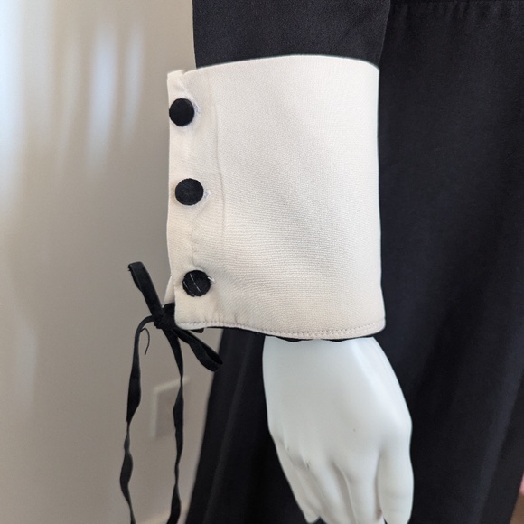 VINTAGE Long Black Collar and Cuff Dress - Picture 4 of 7